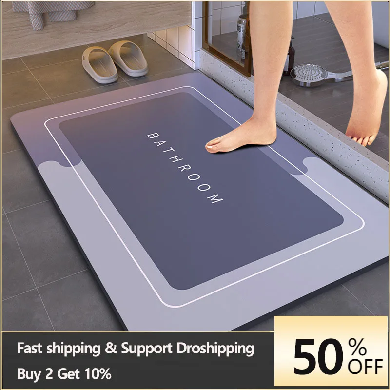 Bamboo Bath Mat - Bath Mat Super Absorbent Non Slip