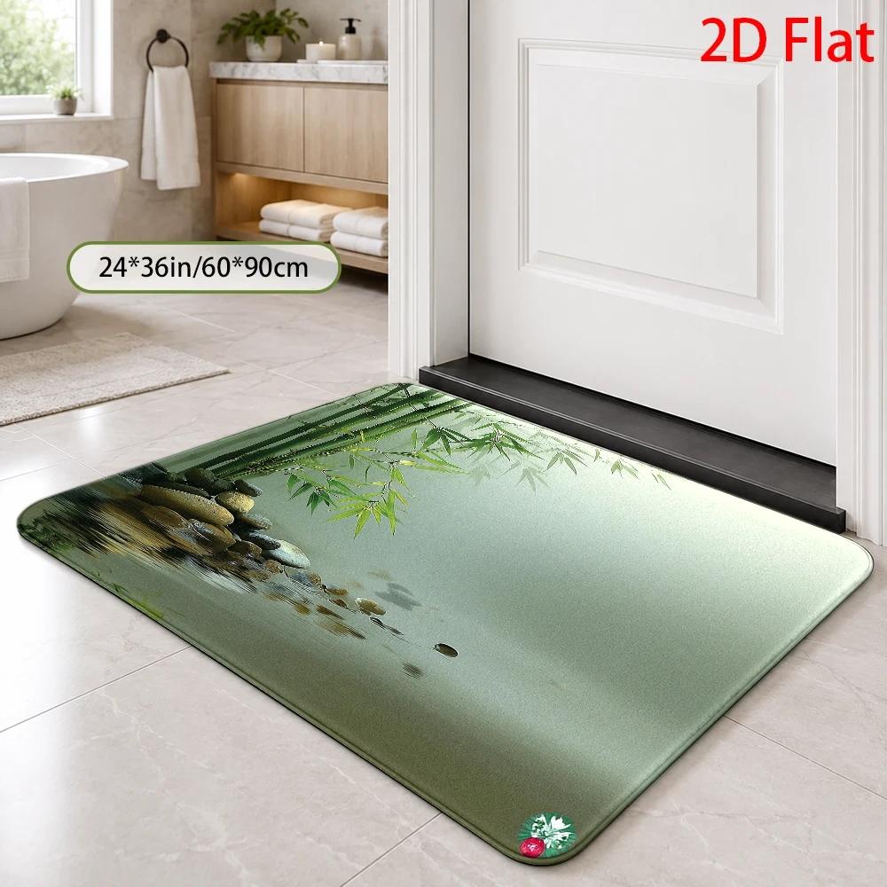 Waterproof Bathroom Bath Rug M - đánh giá và giá Bamboo Bath Mat