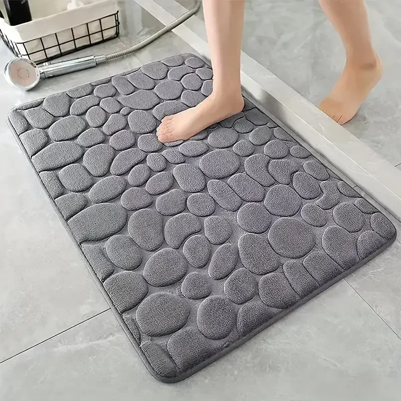 3D Non Slip Bathroom Mat Cobbl - đánh giá và giá Bamboo Bath Mat