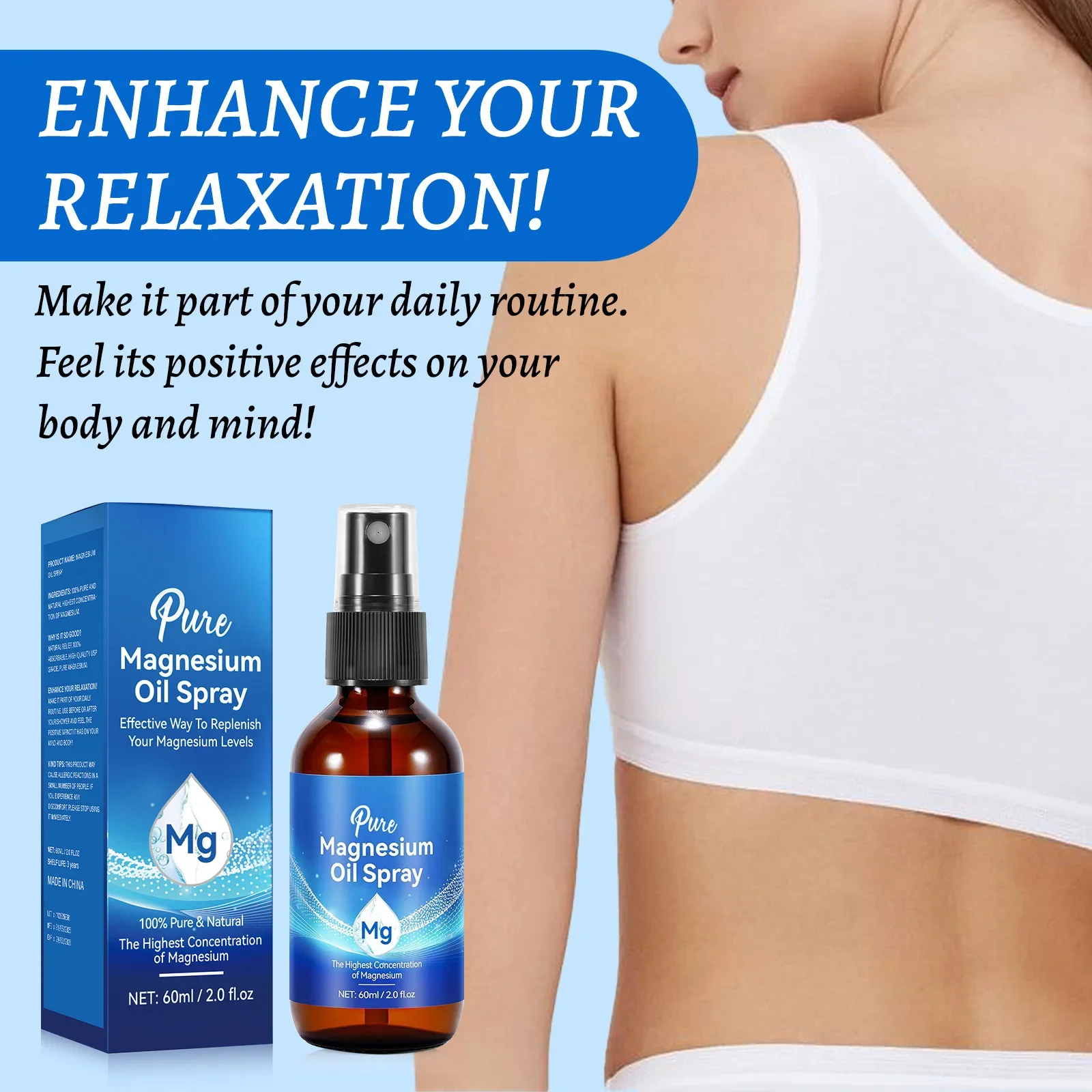 Magnesium Body Oil Spray 60ml  - đánh giá và giá Bath Salts Magnesium